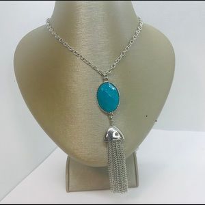 Brand New Silver Tone Tassel Necklace